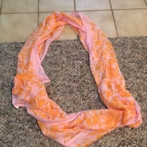 Pink and orange infinity scarf